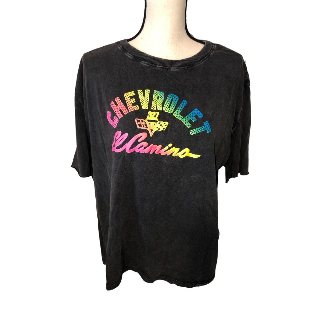 Chevrolet El Camino Graphic T-Shirt Size 2X Black Gray Multi Color Short Sleeve